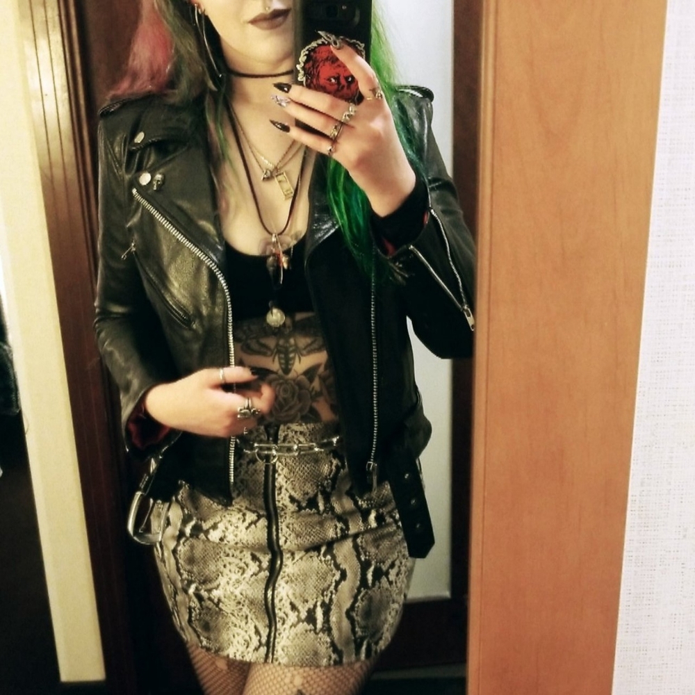 Faux snakeskin Miniskirt